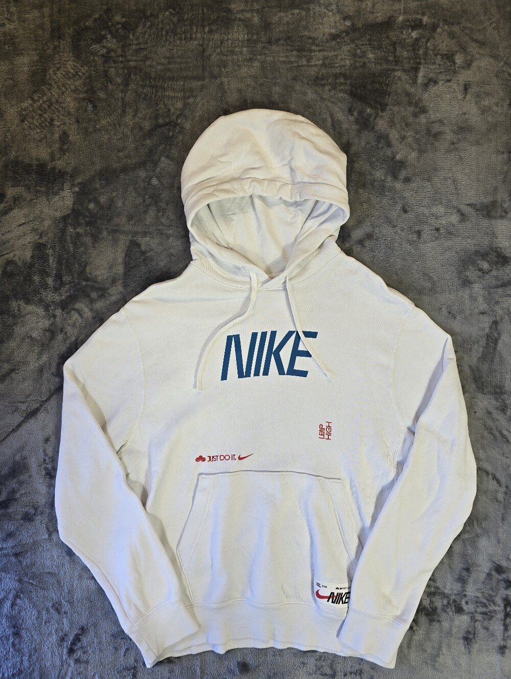 Nike JDI Just Do It Leap High White Hoodie Size Medium